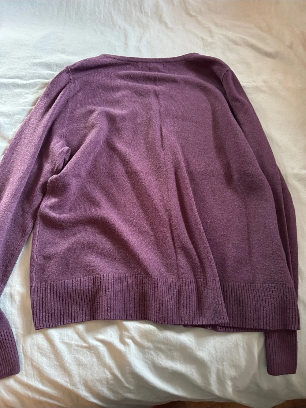 Karen Scott Plum Beaded Neckline Button-Front Cardigan - Picture 4 of 4